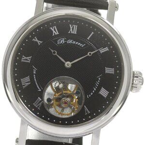 B-BARREL Tourbillon Back skeleton black Dial Hand Winding Men's Watch